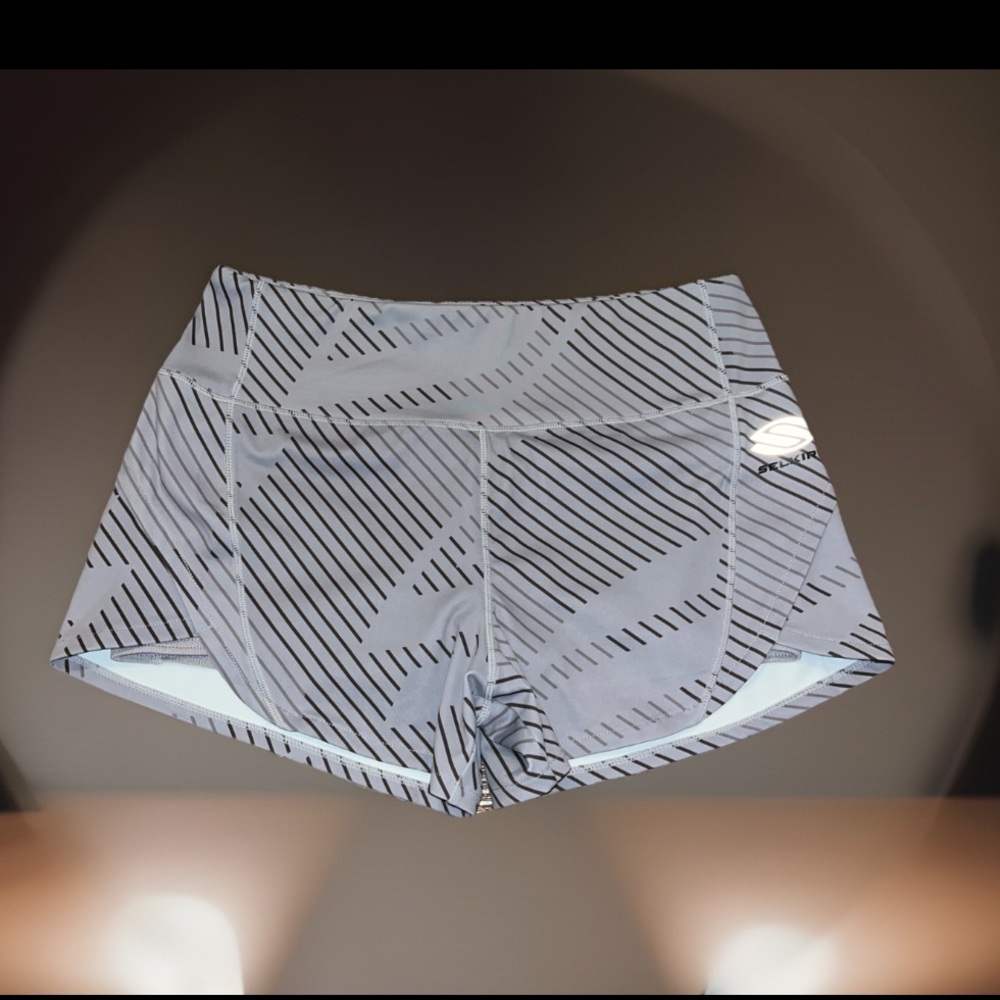 Selkirk Performance Pro Line Short Gray Zinc Geometric Pattern 2-in-1 Shorts